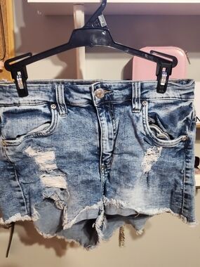 Bluenotes Light Blue Distressed Denim Shorts